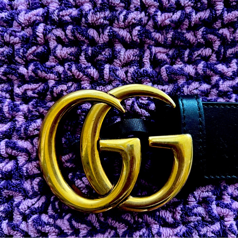 Gucci double GG leather belt